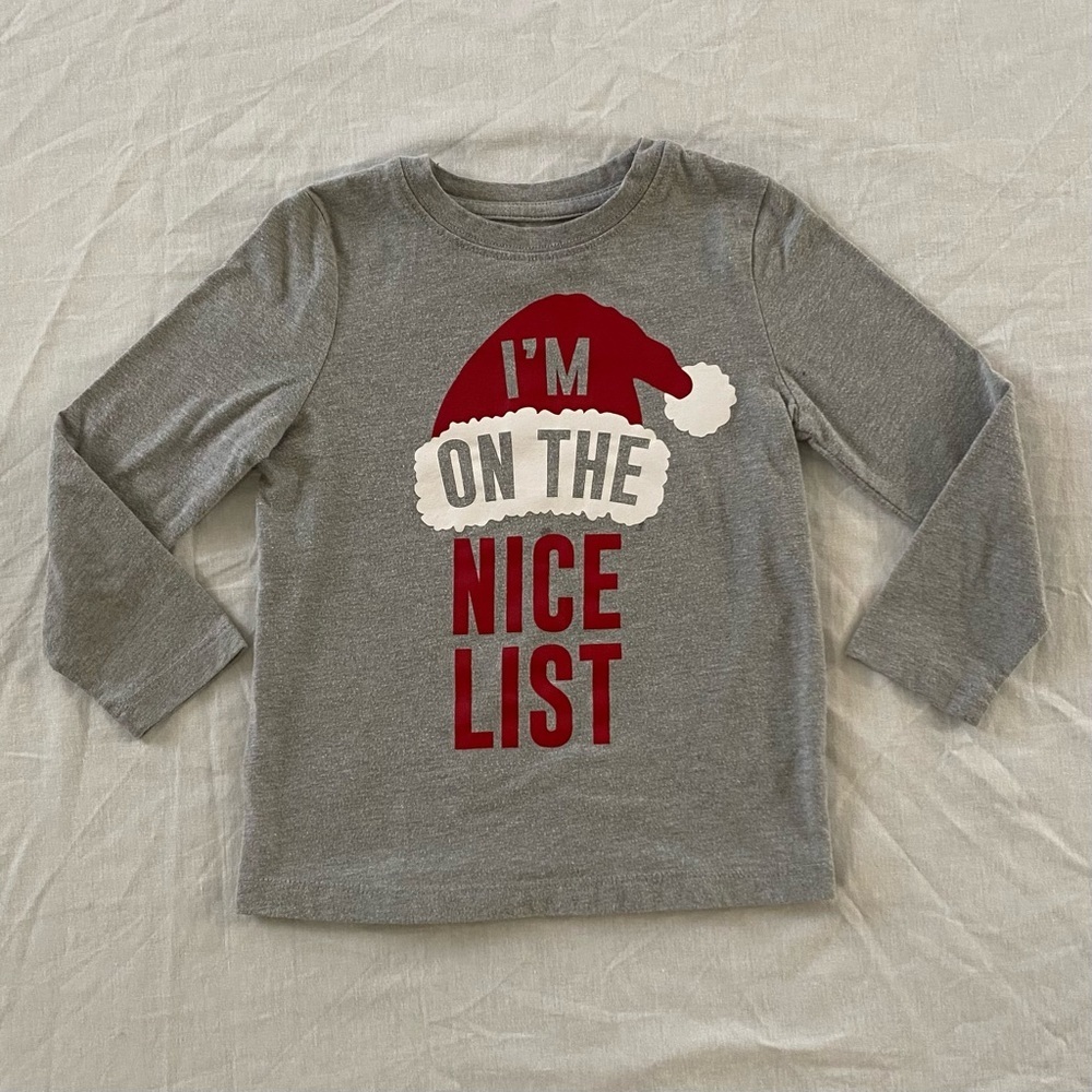 North Pole Trading Co. Kids Christmas Long Sleeve Tshirt Gray 4T